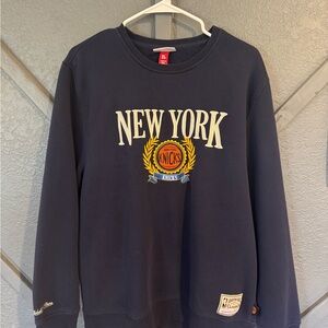 Mitchell & Ness New York Knicks Navy Crewneck Sweater